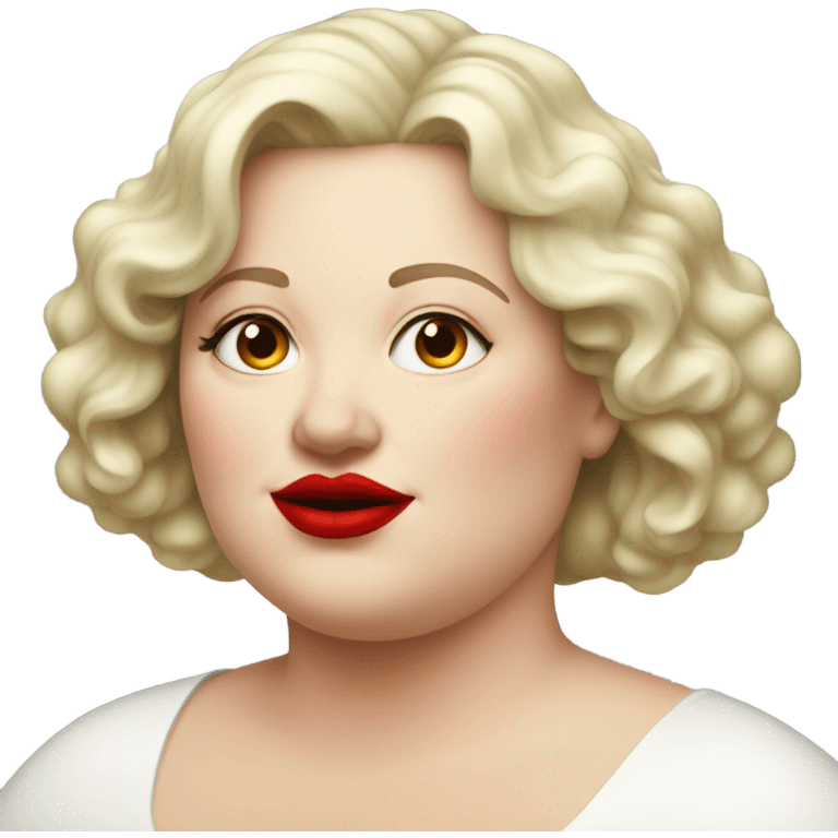 profle picture stunning fat white woman, red lips emoji