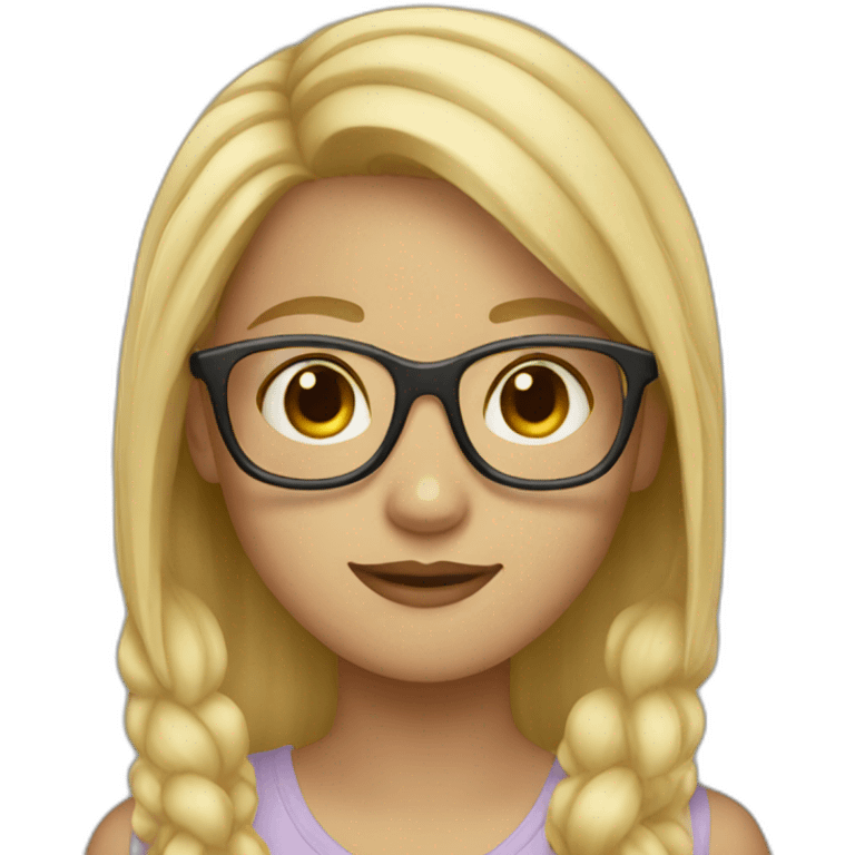 girl with blond hair and glasses emoji