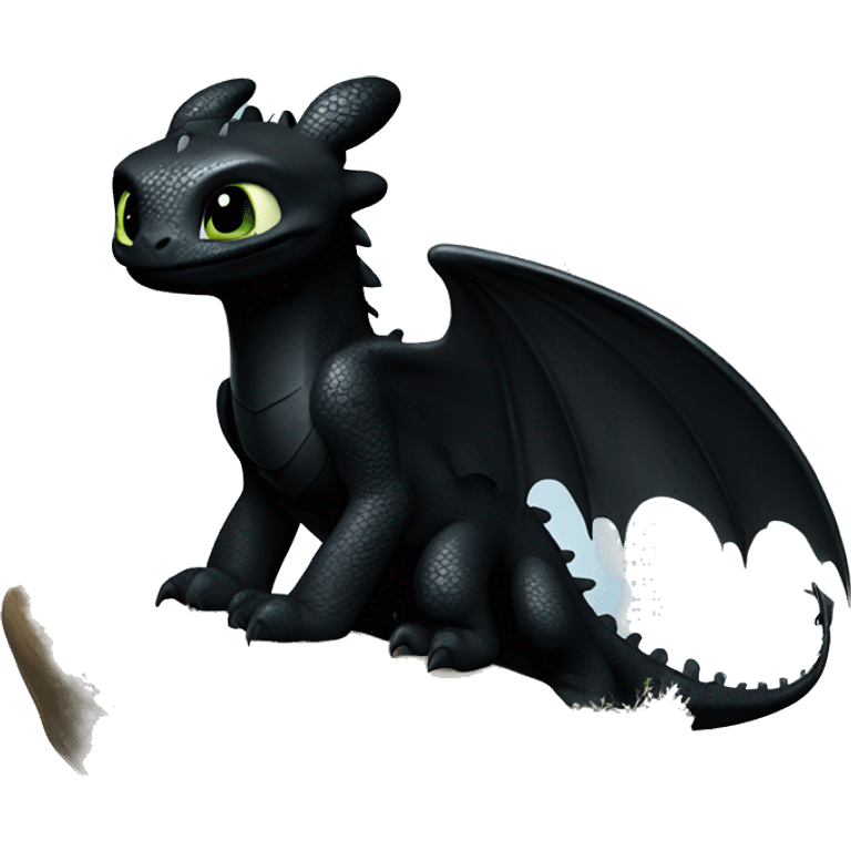 toothless(how to train your dragon) with b emoji