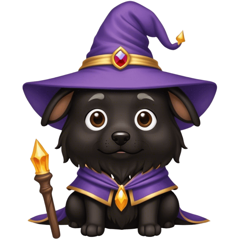 black dog Wizard emoji