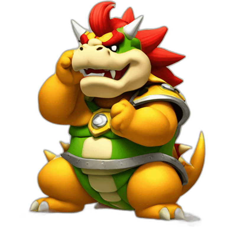 Bowser (Nintendo) praying emoji