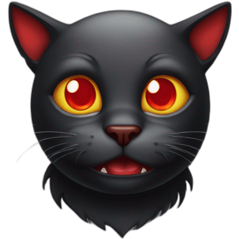 devil kitty with red eyes emoji