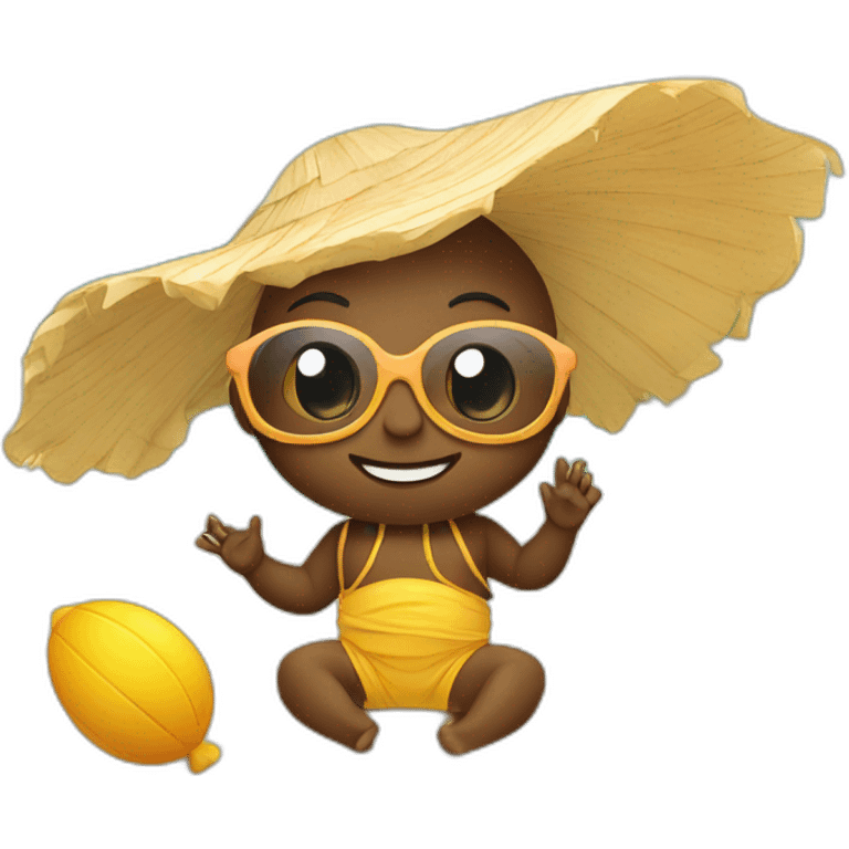 Yoguini in the beach emoji