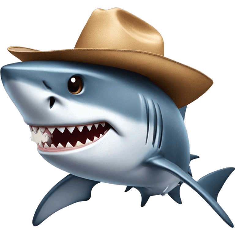 Shark with a cowboy hat emoji