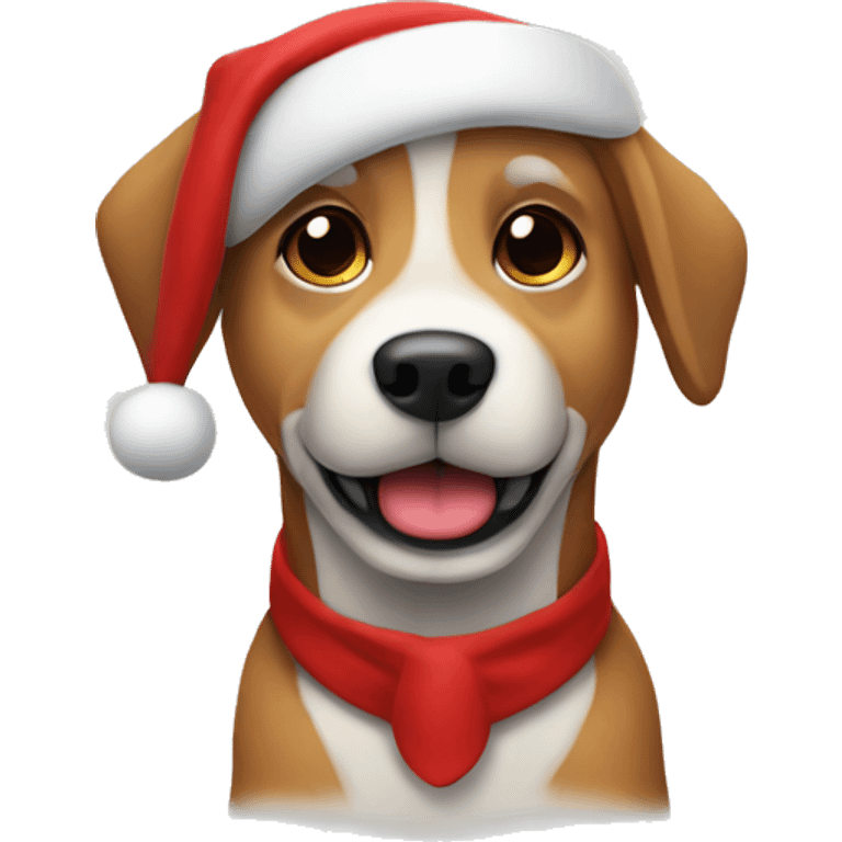 Perro disfrazado santa claus emoji