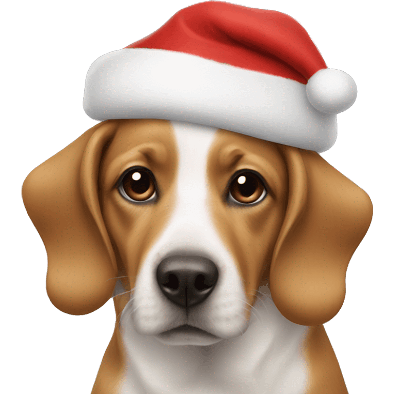 Santa hat on dog emoji