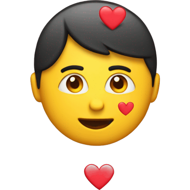 make a why looking emoji with hearts above it’s head emoji