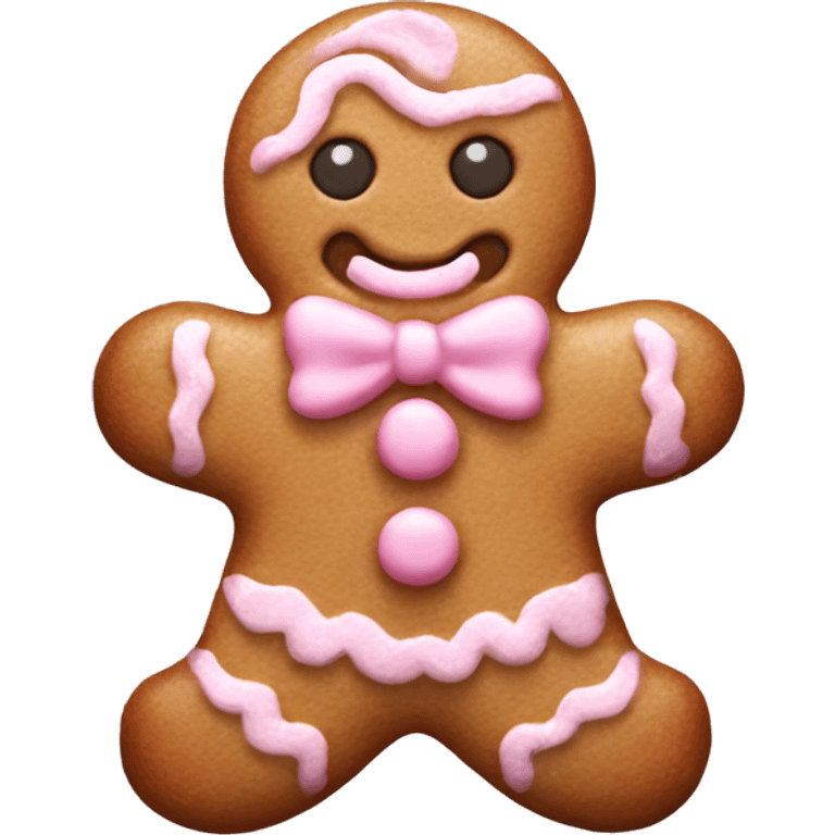 Pastel pink gingerbread man emoji