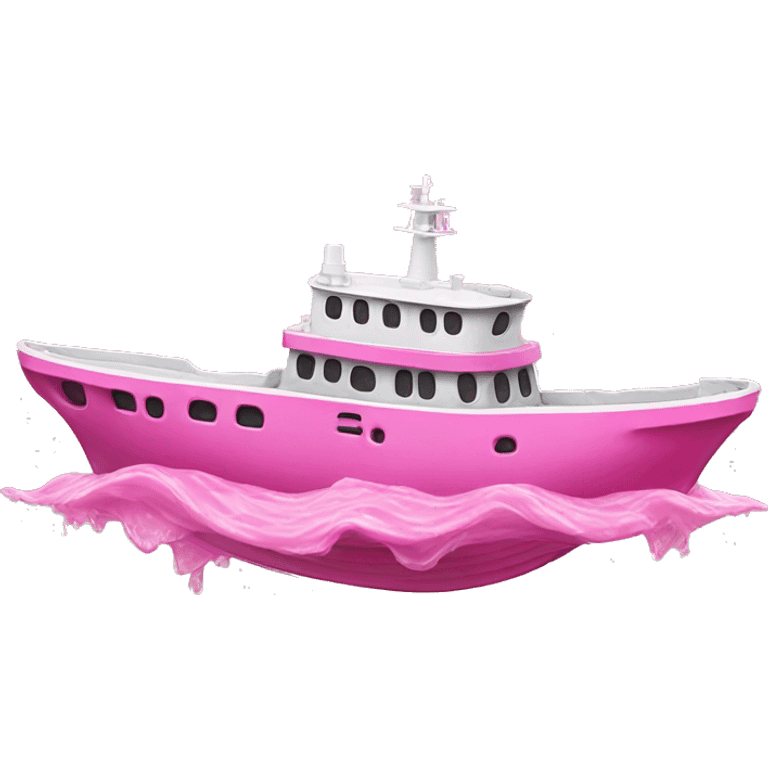 Realistic Pink Ship In water  emoji