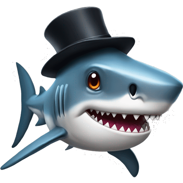 shark with tophat emoji