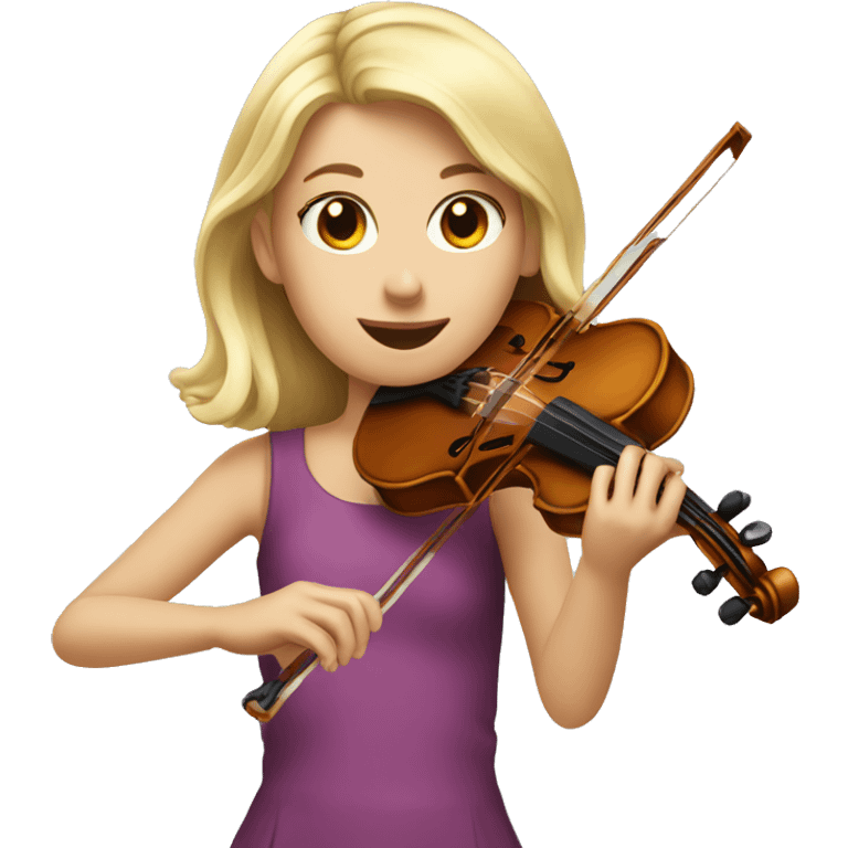 blond girl playing a violin emoji