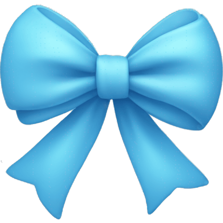 Pale blue heart with a blue ribbon bow emoji