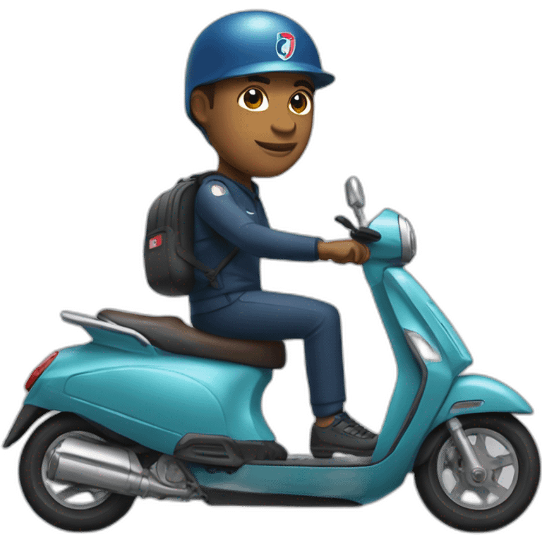 Mbappé sur un scooter emoji