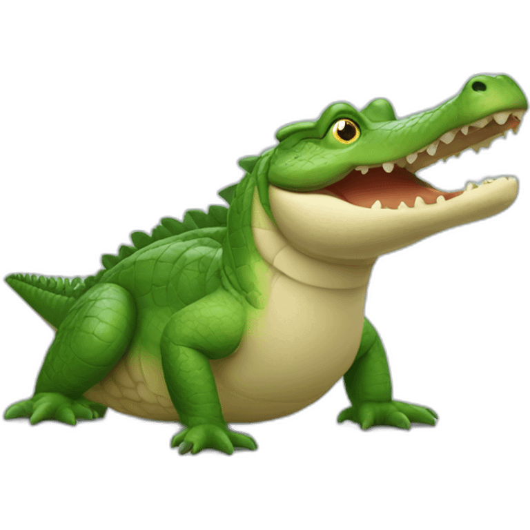 Un oiseau sur un crocodile  emoji