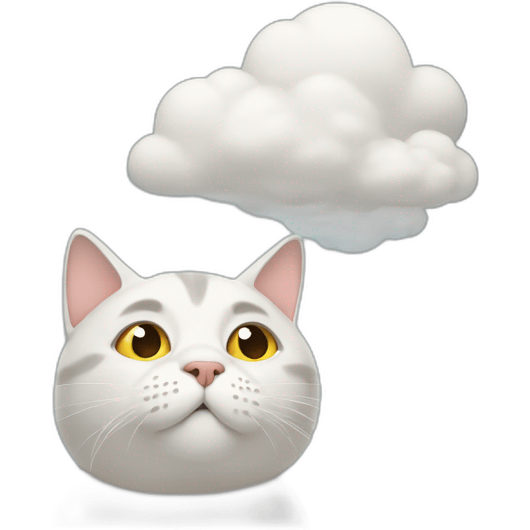 cat thinking something looking at cloud above emoji