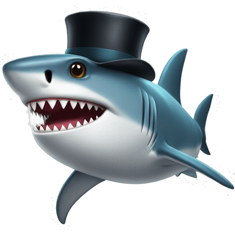 Shark with tophat emoji