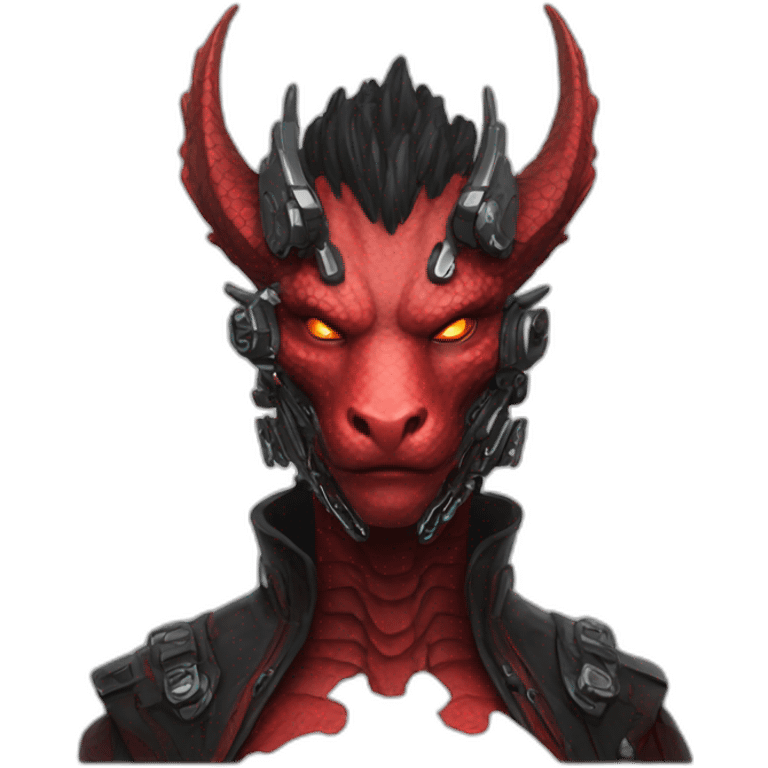 head Red dragon cyberpunk people emoji