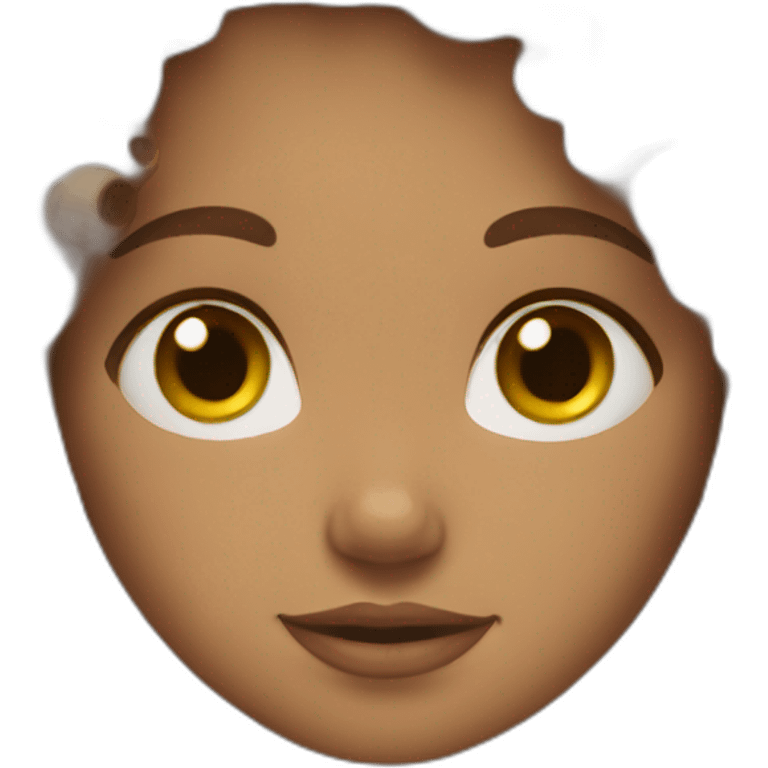 Girl curly brown hair  emoji