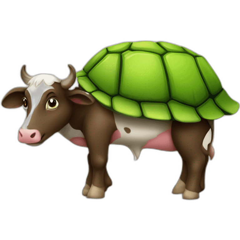 Une vache sur une tortue emoji