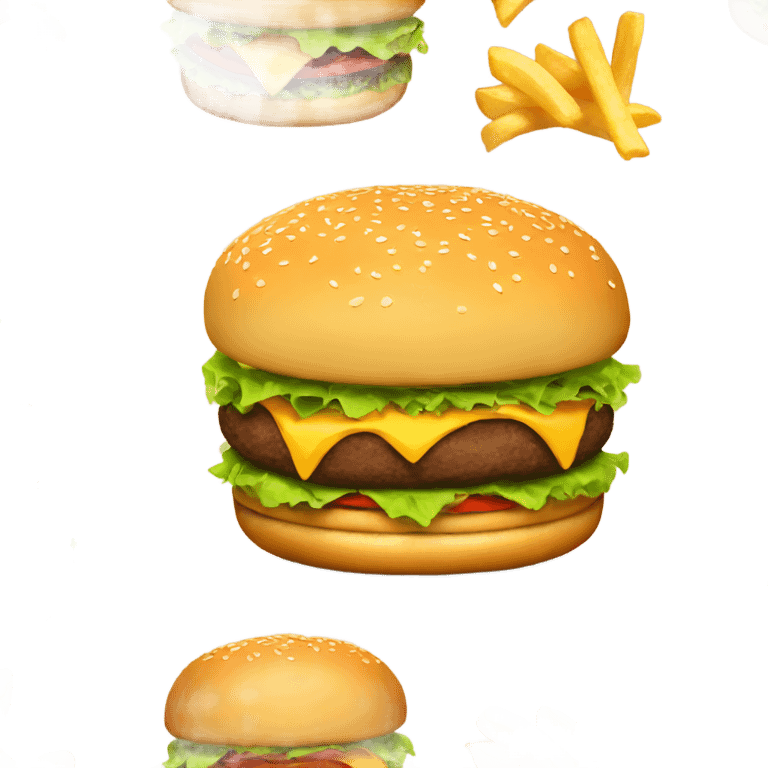 Burger whit potato fries  emoji