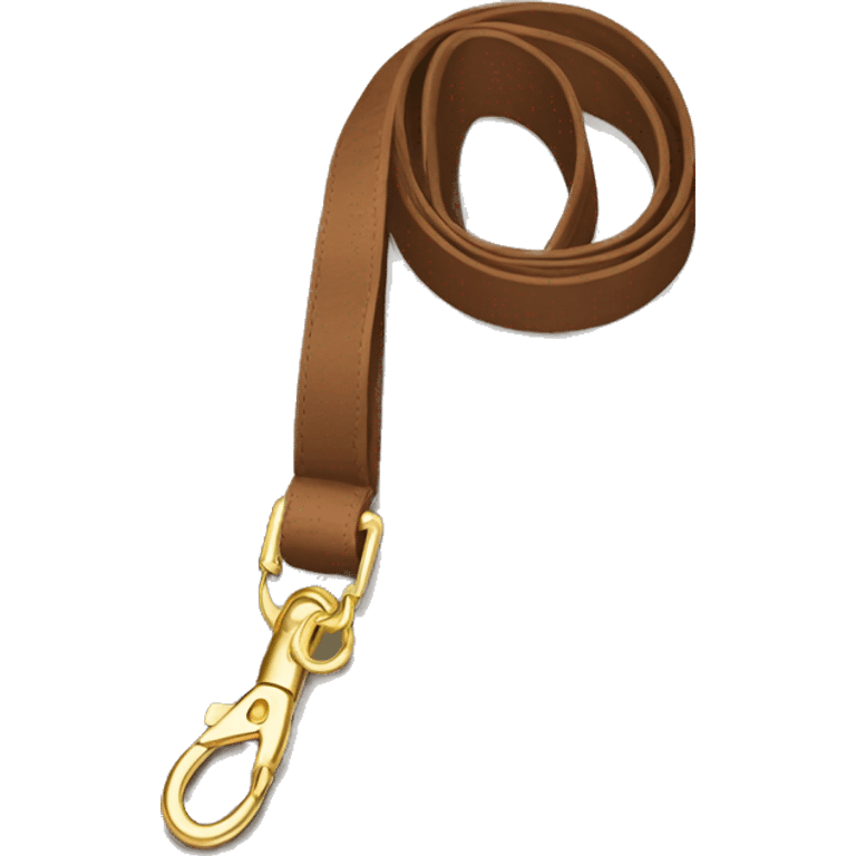 Brown dog leash with golden carabiner emoji