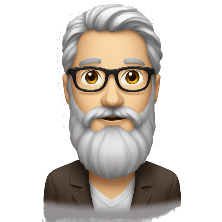 French Bearded person majestic with glasses emoji