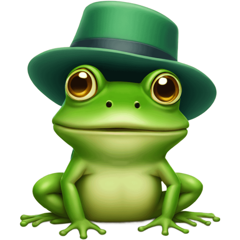 Frog with hat emoji