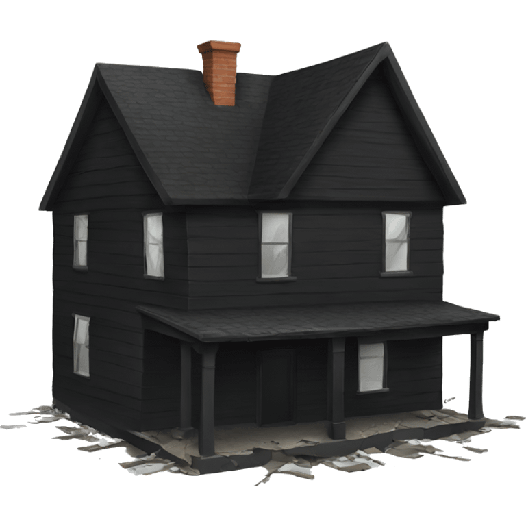 Broken black house emoji