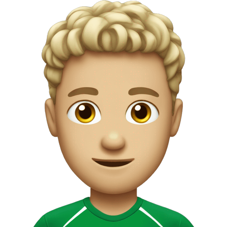 Australian boy with soccer shirt emoji