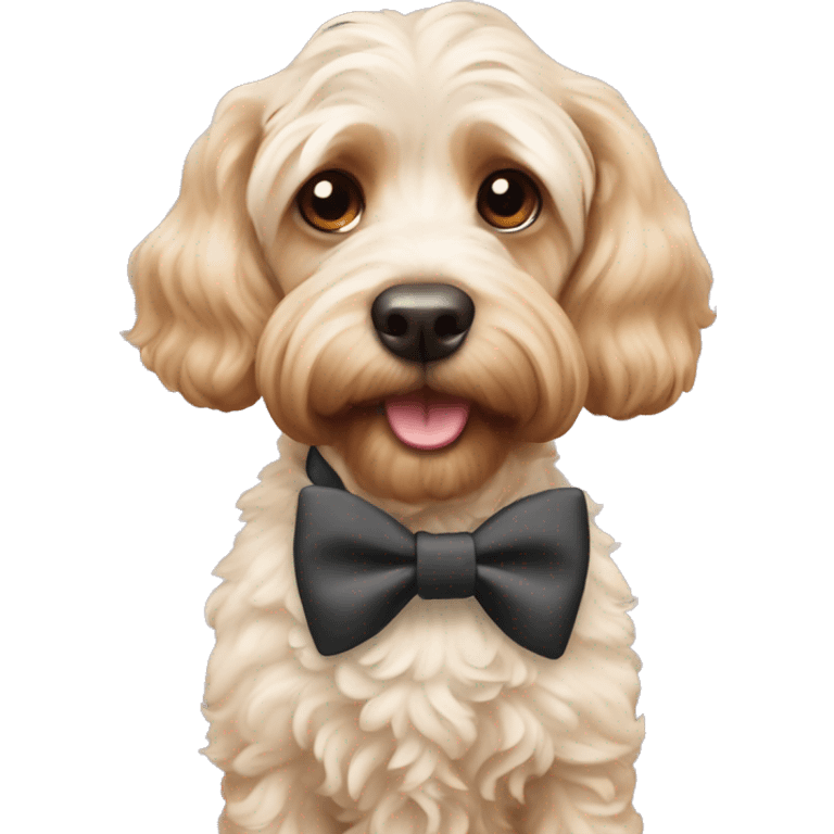 cockapoo with bow tie  emoji