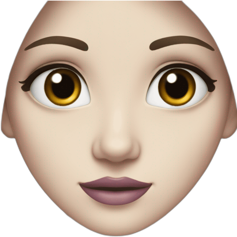 A white girl with purple eyes and dark black hair emoji