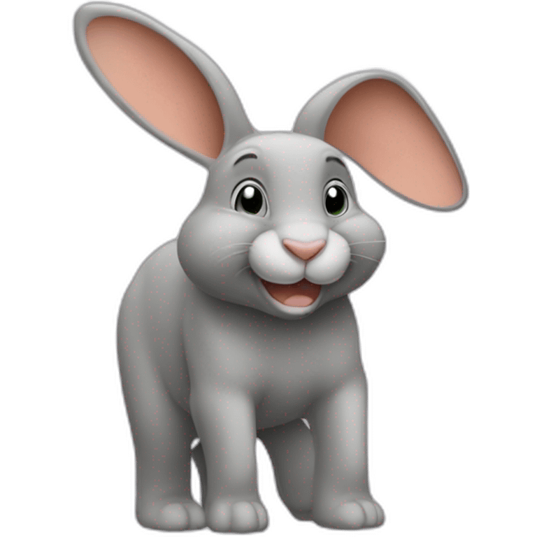 Un lapin sur un éléphant emoji