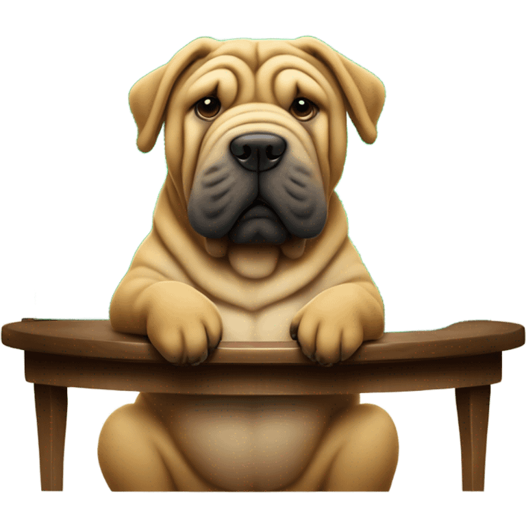 Shar pei playing poker emoji