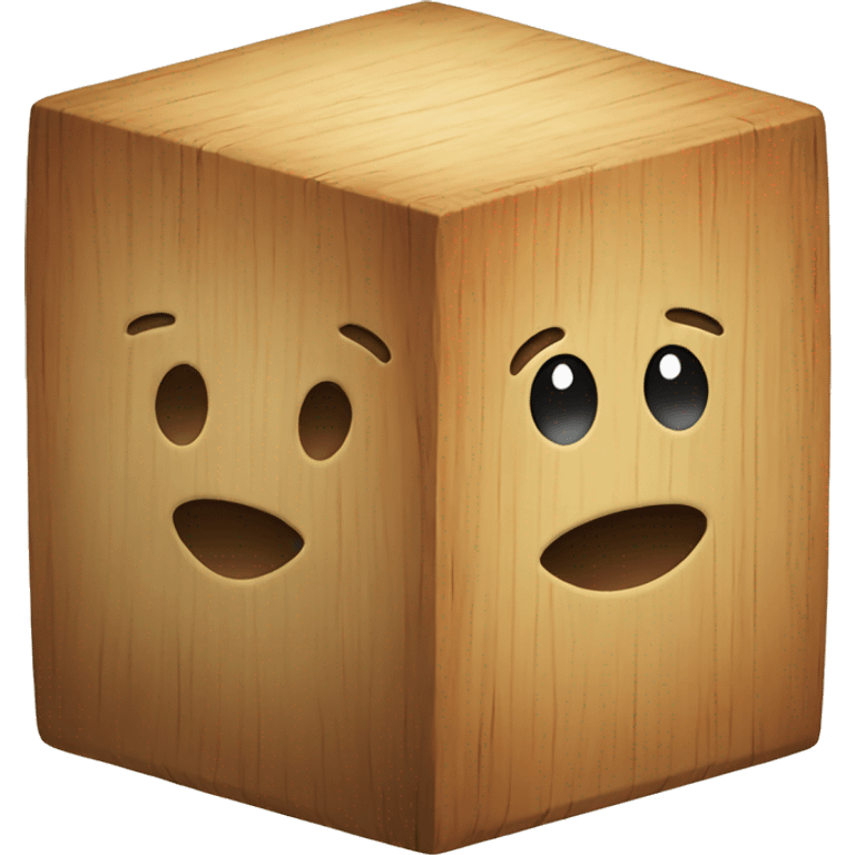 wooden cube to sit    emoji