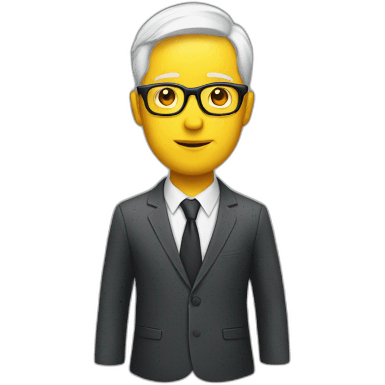 white man with yellow tinted glasses wearing a suit  emoji