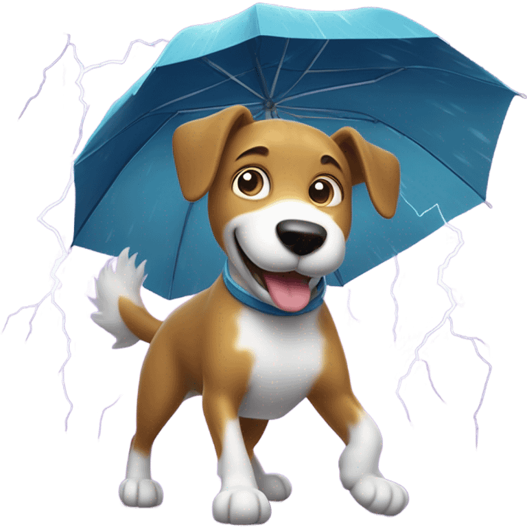 Make an emoji that the dog is dancing in the storm emoji