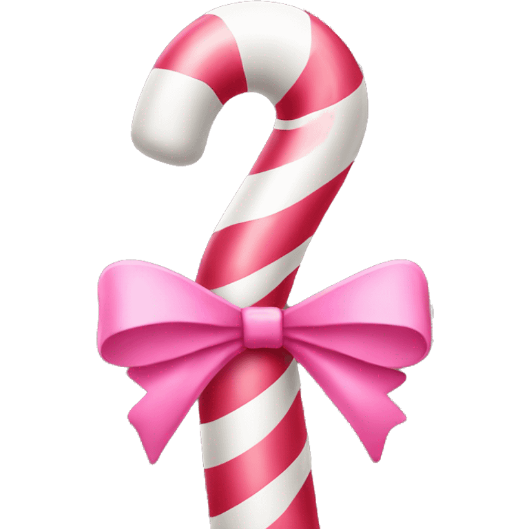 candy cane with a pink bow emoji