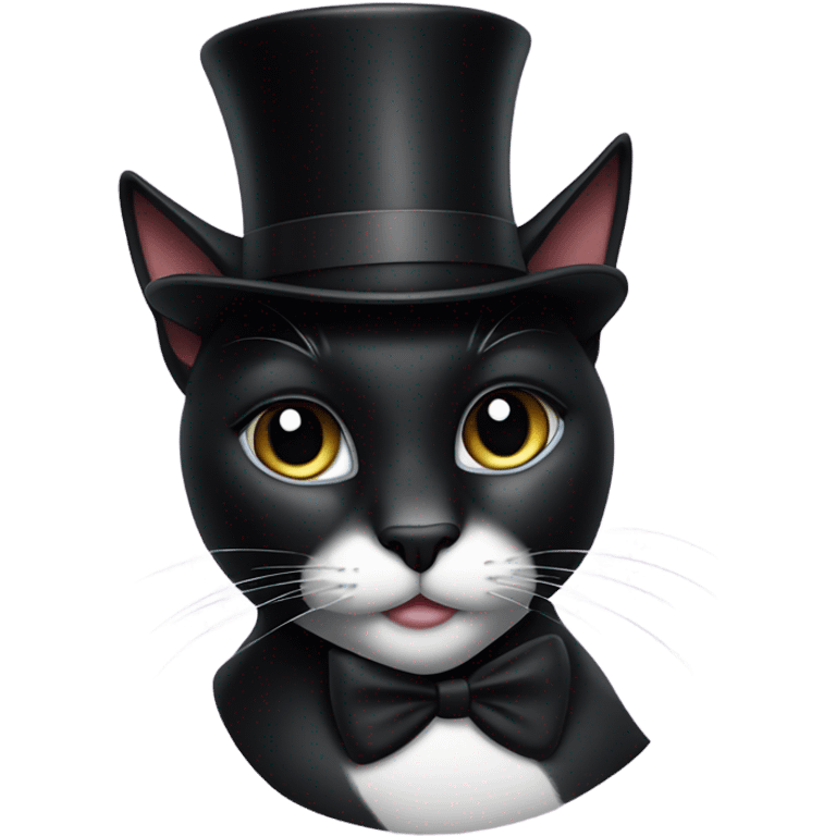 Black cat in a top hat emoji