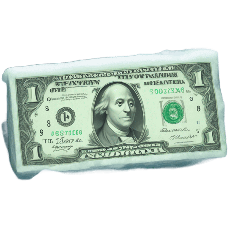 A dollar on ice emoji