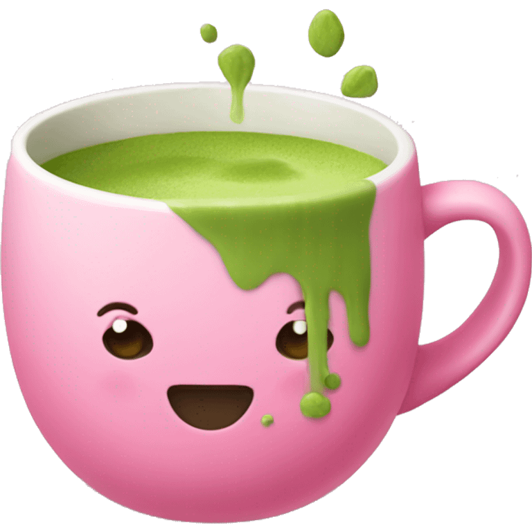 Matcha in a pink mug emoji