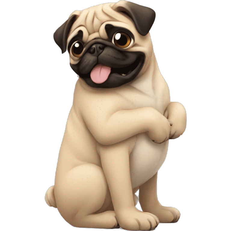 HUGGING A PUG emoji