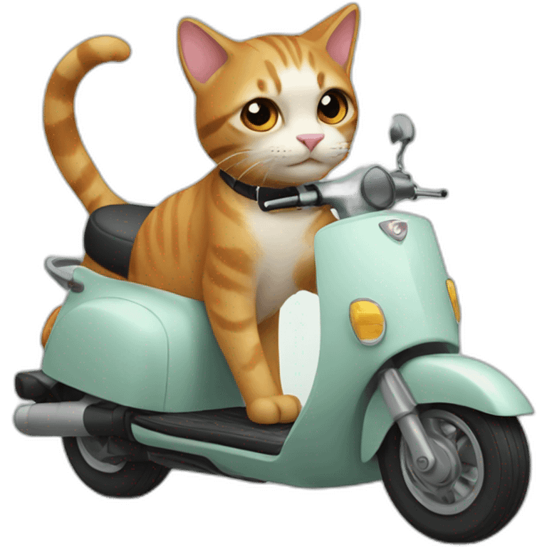 A cat on a scooter emoji