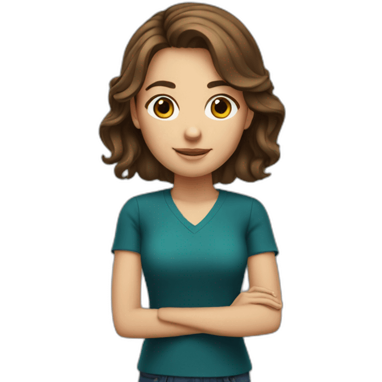 young teacher with brown hair emoji