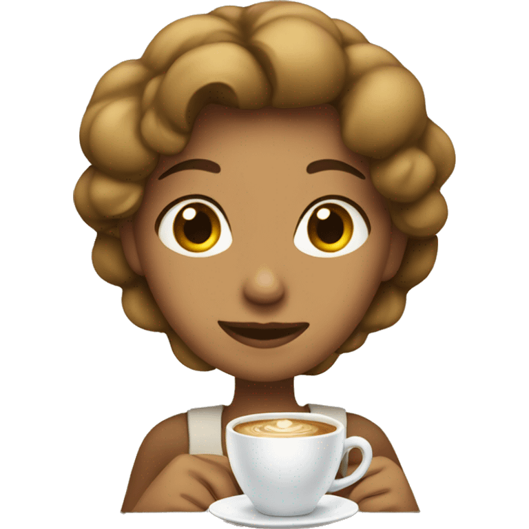 Mujer tomando cafe emoji