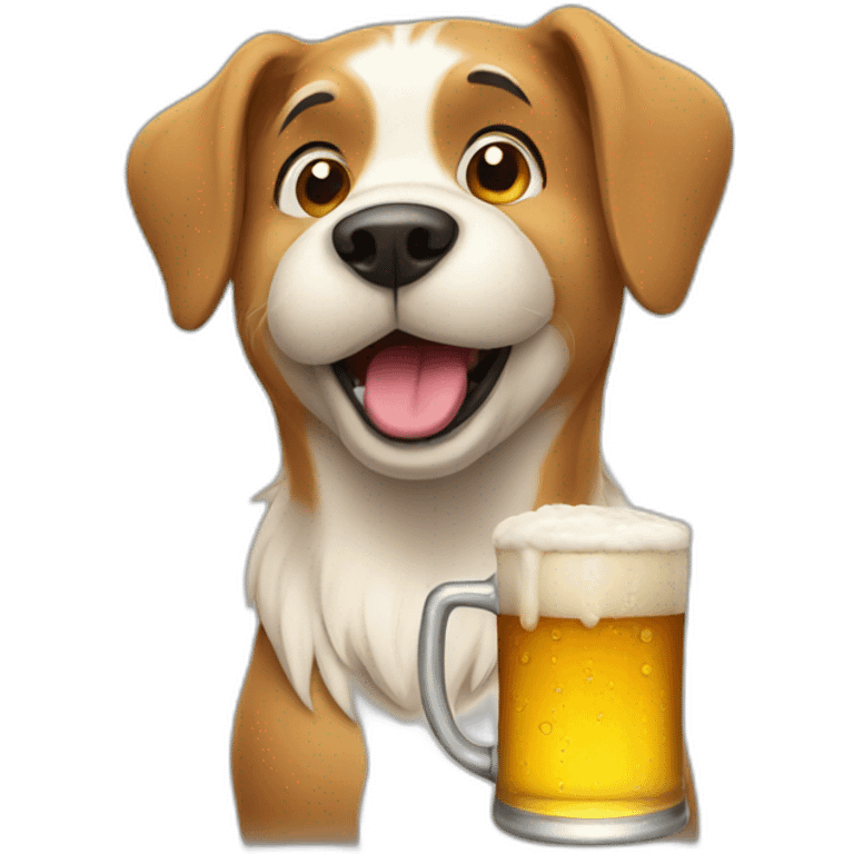 Dog who drink beer emoji