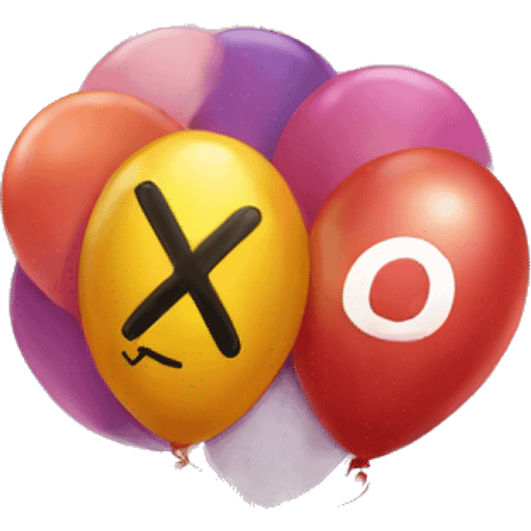 Balloon that says xo on it emoji