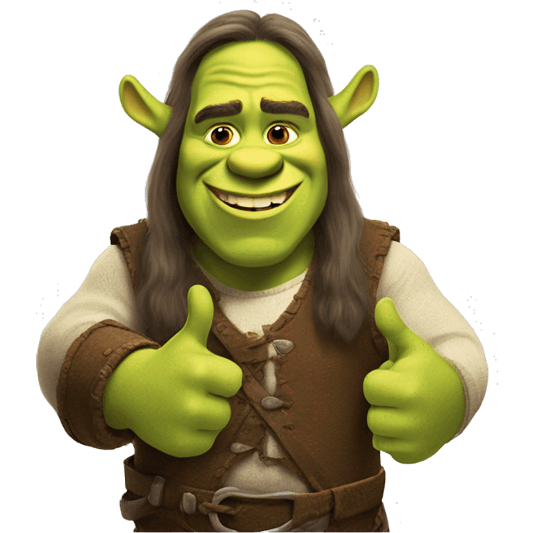 shrek with long hair giving a thumbs up emoji