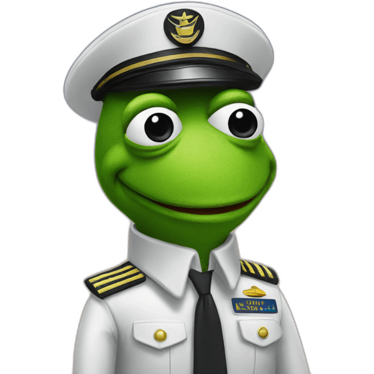 kermit as airline pilot emoji