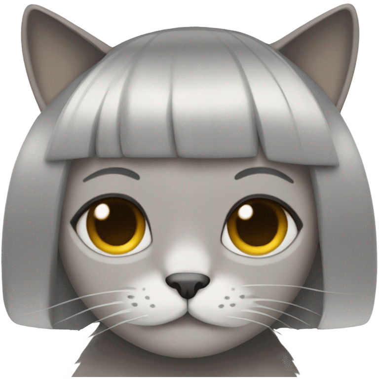 a cat with bangs emoji