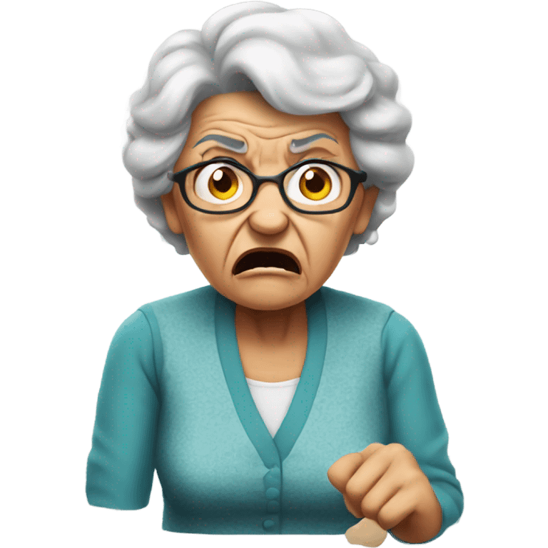 angry grandma hard to hear emoji